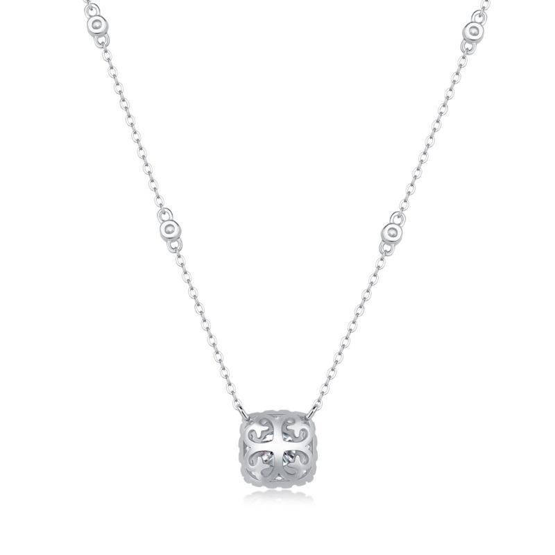Bague Ringen S925 Silber Set 1ct Moissanite Rand Traum Thema Quadrat Anhänger Mode Kragen Knochen Kette Zubehör Geschenk