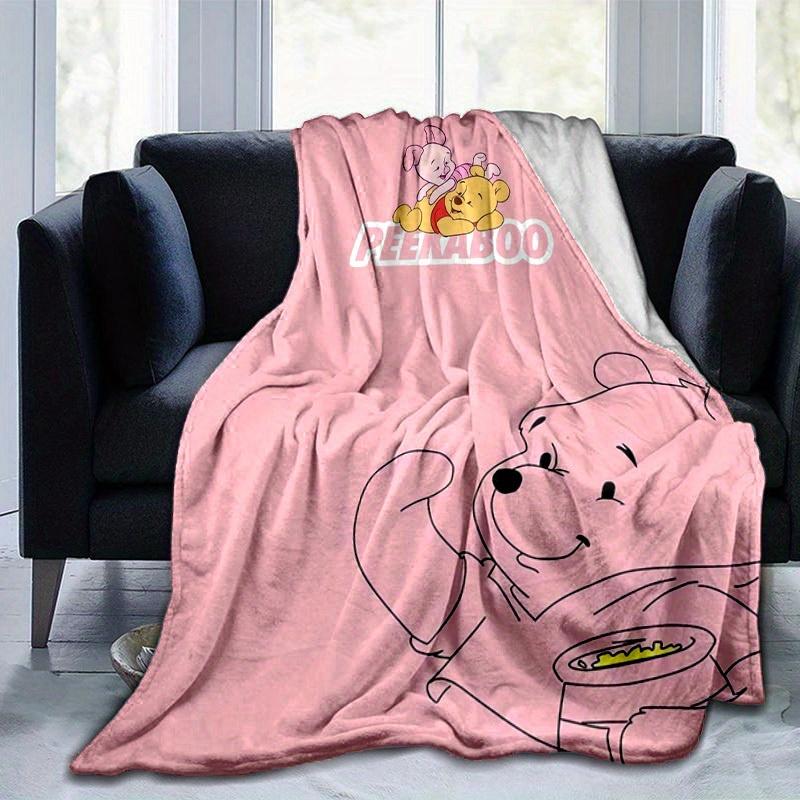 1 Stück Winnie Puuh & Ferkel Rosa Kuscheldecke Gemütliche Wohnkultur, Sofabezug, Outdoor, Geschenk, Weiche Decke für Schlafzimmer, Wohnzimmer, Reise