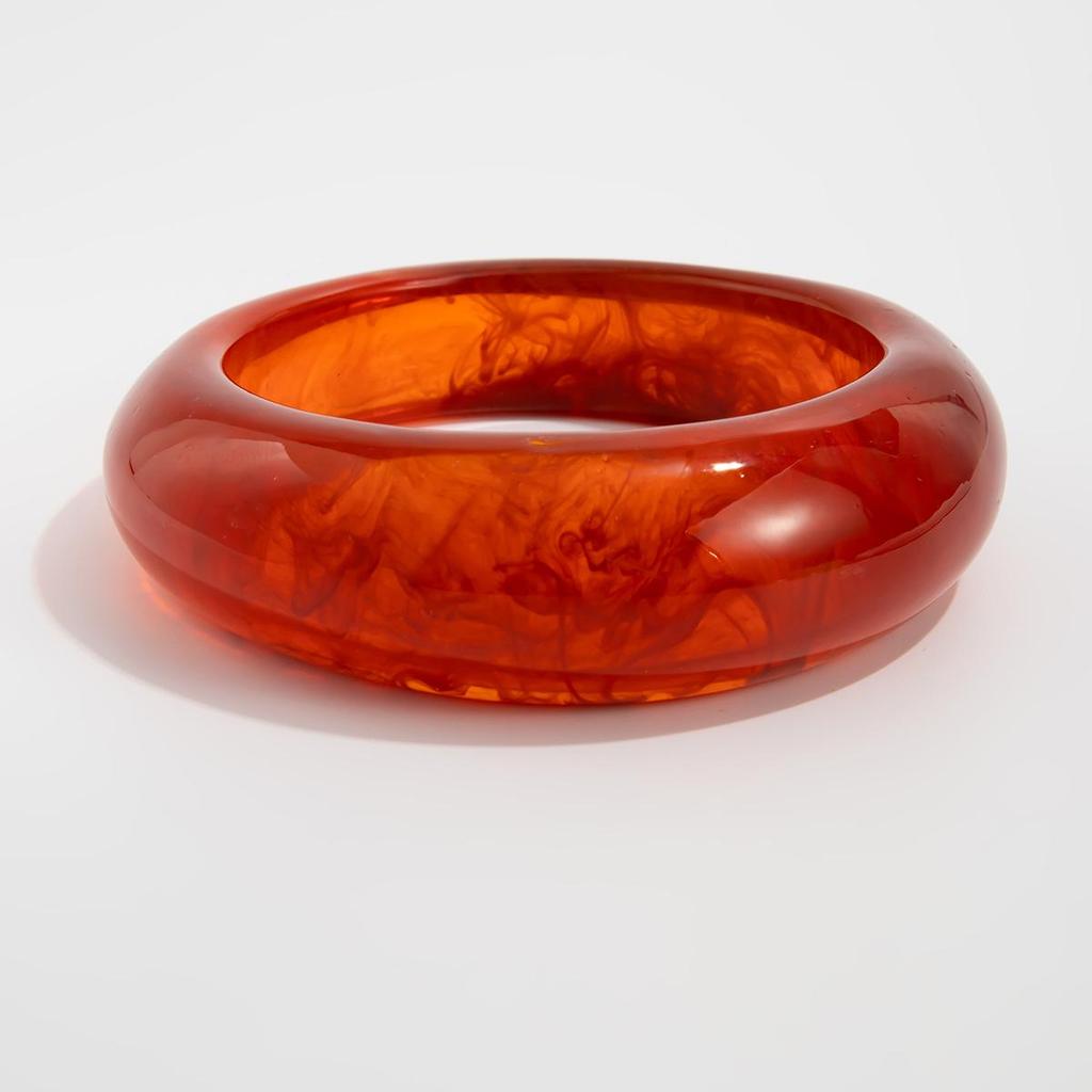 European & American Geometric Ins-Style Wide Face Acrylic Bangle - Colorful & Irregular Design