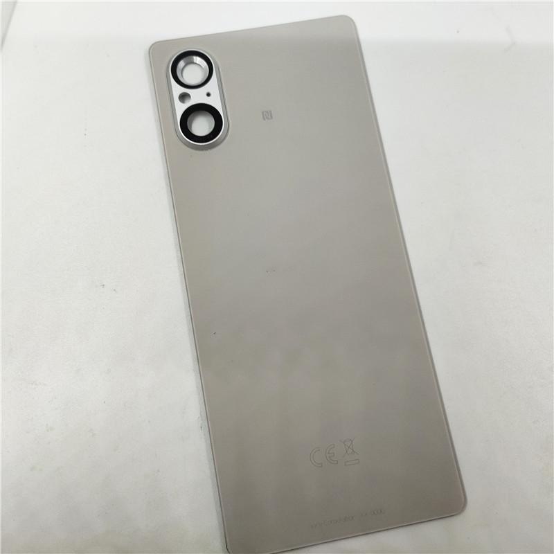 Back Cover For Sony Xperia 5 V XQ-DE54 Battery Back Cover Rear Door Housing Parts With Camera Lens серебряный