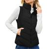 Women's Fashionable Solid Color Stand Up Collar Sleeveless Zipper Pocket Jacket Vest Jacket