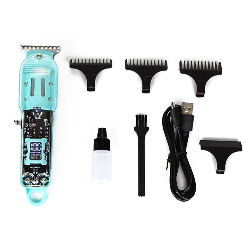Professional Hair Clippers Rechargeable Hair Clipper Transparent Electric Hair Trimmers For Men Cordless Hair Cut Machine