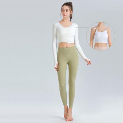Jesienny i zimowy nowy strój do jogi damski strój sportowy Fitness obcisłe elastyczne spodnie joga trzyczęściowy garnitur