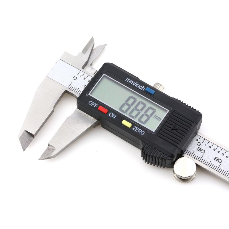 Digital Vernier Caliper: 4Cr13 Stainless Steel, Measures Inner/Outer Diameter and Depth, Sizes 0-150mm/0-200mm/0-300mm.