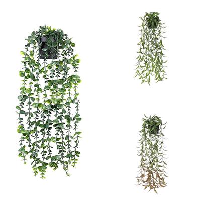 Lifelike Artificial Hanging Plants , Leaves, Indoor Wall Decoration Flowers & Small Faux Potted Plants for Home Decor