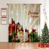 Schneelandschaft Ölmalerei Weihnachtsfeiertagsbaum Druck Druck Fenstergardinen Schlafzimmerbereich Restaurant Neuer Stil Feiertagszusammenkunft Dekoratives Fenster