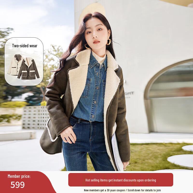 Xiangying Women s Reversible Faux Fur Lined Winter Coat S