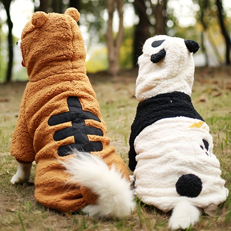 Verdickte, warme Haustierkleidung für mittelgroße und große Hunde, Winterkostüme für Hunde, Welpenbekleidung mit Panda- und Tigermotiven