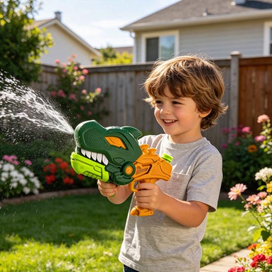 Dinosaur Shape Water Soaker, Kids Outdoor Water Toys, Long Range Water Shooter, Pull-Out Water Fighting Toy for Summer Outdoor Pool Beach