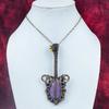 Purpurite Gemstone Pendant Copper Wire Wrapped Pendant Guitar Handmade Pendant