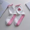 Children's Cartoon Yoga Socks - Mid-Calf, Anti-Slip, Embroidered Fluffy Bows, Fitness, Pilates Socks for Women