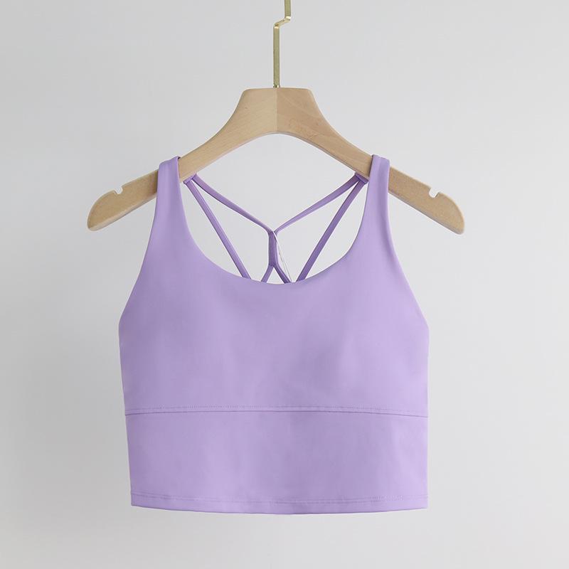 

Женский ударопрочный спортивный бюстгальтер с тонкими бретелями - высокопрочный, фиксированная чашка для бега и фитнеса Small