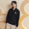 FILA Original Peony Half-Zip Classic Retro Minimalist Casual Comfortable Sweatshirt Unisex sweatshirt Black F51U619204FBK