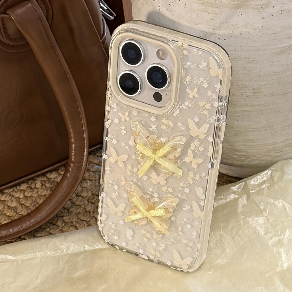 Elegant floral butterfly case suitable for iPhone 17, Apple 15 Pro Max, 16, 13, 11, with a fresh and 3D soft design