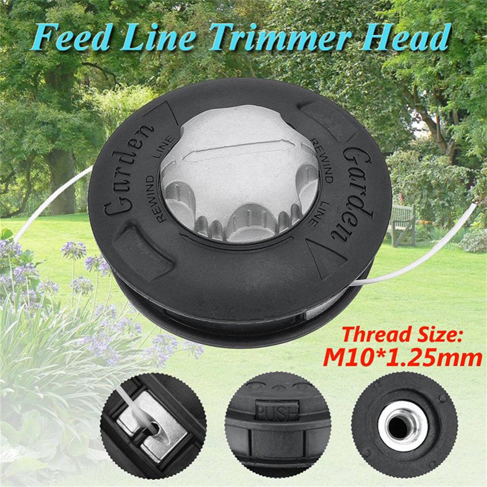Universal M10 Aluminum Nylon Brush Cutter Head Garden Bump Spool Trimmer 2 Lines Thread Cutter Tool Grass Machinery Mower Tools