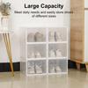 Shoe Storage Box Transparent Visible Square Shape Stackable Large Space Store Shoes Hollow Out Back Breathable Shoe Organizer Household Stuffs