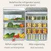Plastic Refrigerator Storage Box Large Capacity Stackable Food Fresh-keeping Box with Lid Sealed Vegetable Storage Organizer