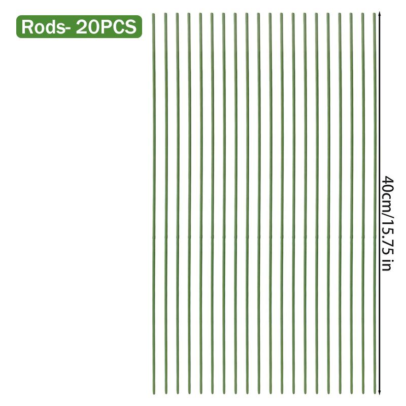 Plant Support Stakes with Orchid Clips Ties Bendable Single Stem Support Rods Holder Sticks for Potted Plants Flowers Vegetables