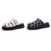 2025 summer new bag head half slippers women's casual Roman beach sandals thick sole height-increasing lazy slippers