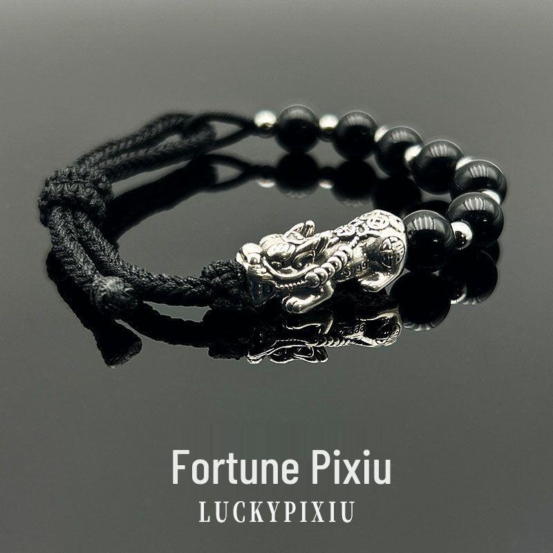 Мужской браслет Пиксиу для привлечения богатства: Поворотная рука Удачи Ювелирное изделие Подарок для парня - Мужской стиль Рождественский подарок