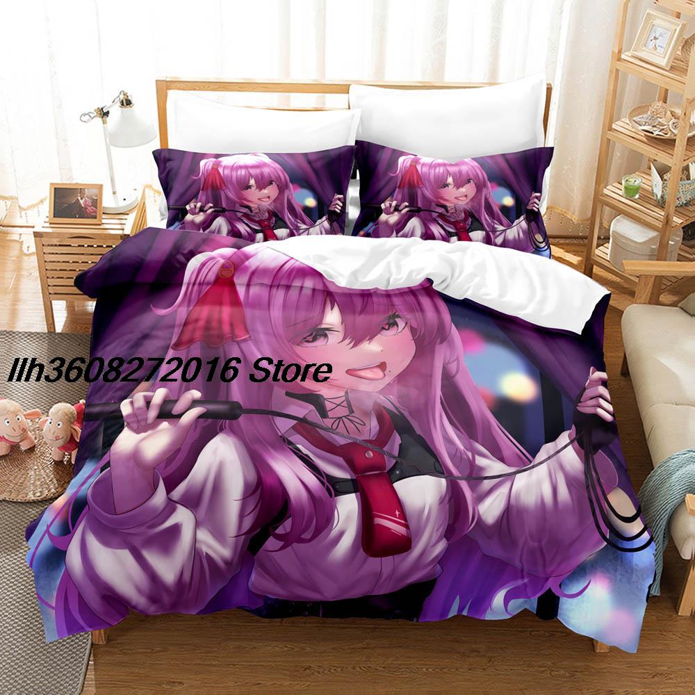 Comforter Kawaii Nikke Bedding Set Single Twin Full Queen King Size Bed Set Aldult Kid Bedroom Three-Piece Suits 3D Anime Bed Sheet S
