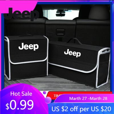 For Jeep Car Folding Storage Box Large Capacity Felt Organzer Bag Accessories For JEEP Renegade Patriot Weangler Cherokee Com