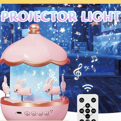 Music Box LED Night Light Starry Sky Creative Ambient Projector Lamp Bluetooth Romantic Projection Birthday Gift for Children