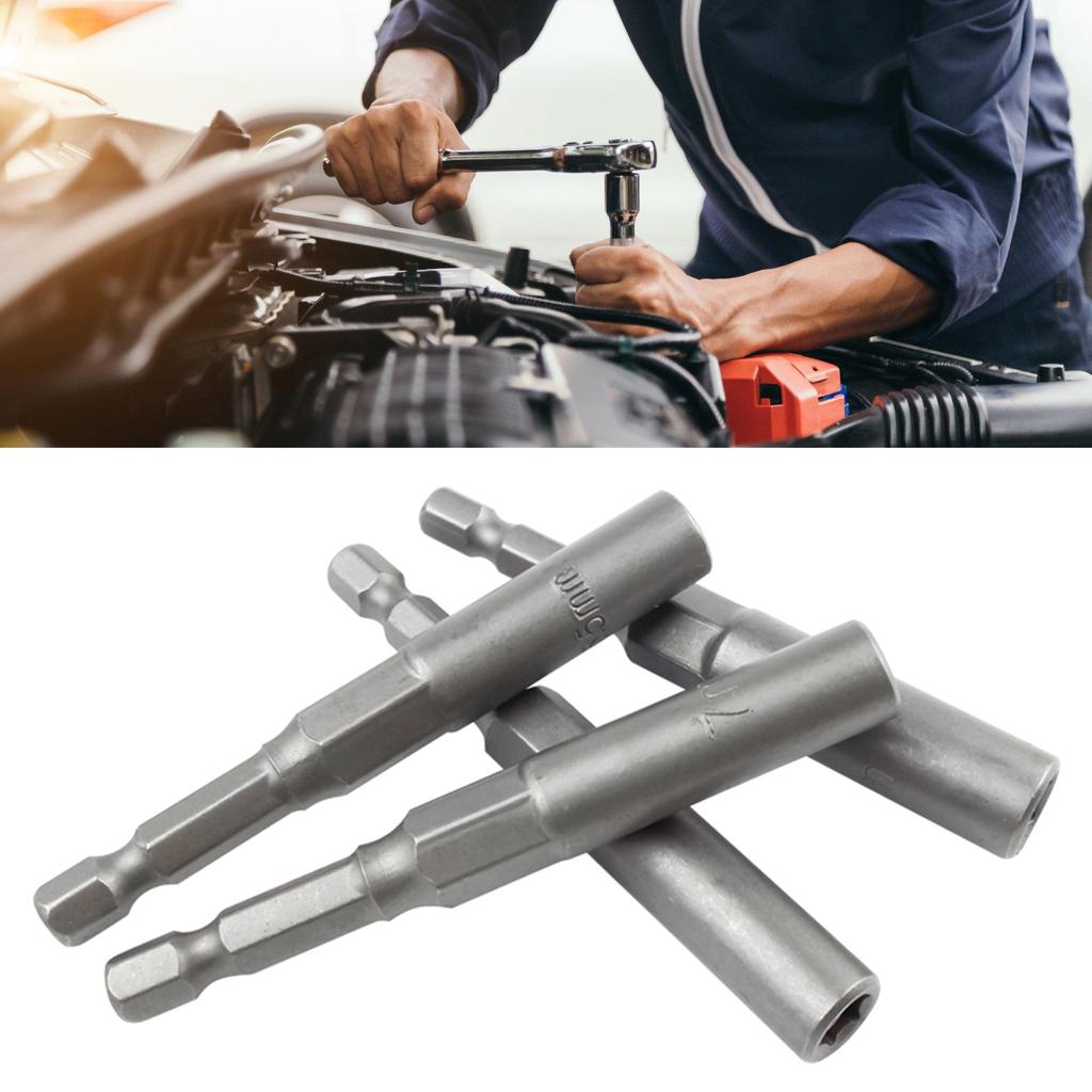 Sexkantshylsnyckelsats 5,5-19 mm Magnetisk Mutter Skruvmejseladapter för Borrmaskin och Pneumatiskt Verktyg Effektiv Skruvinstallation