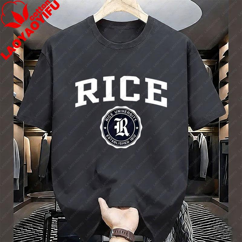 Rice University Established 1912 Casual Funny T Shirt Streetwear Cotton Crewneck Classics Personality Unisexs Sports Top T Shirts