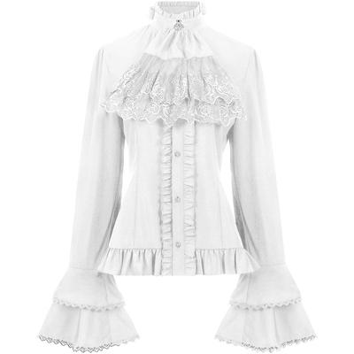 New Women's Pleated Shirt Clothing Steampunk Tops