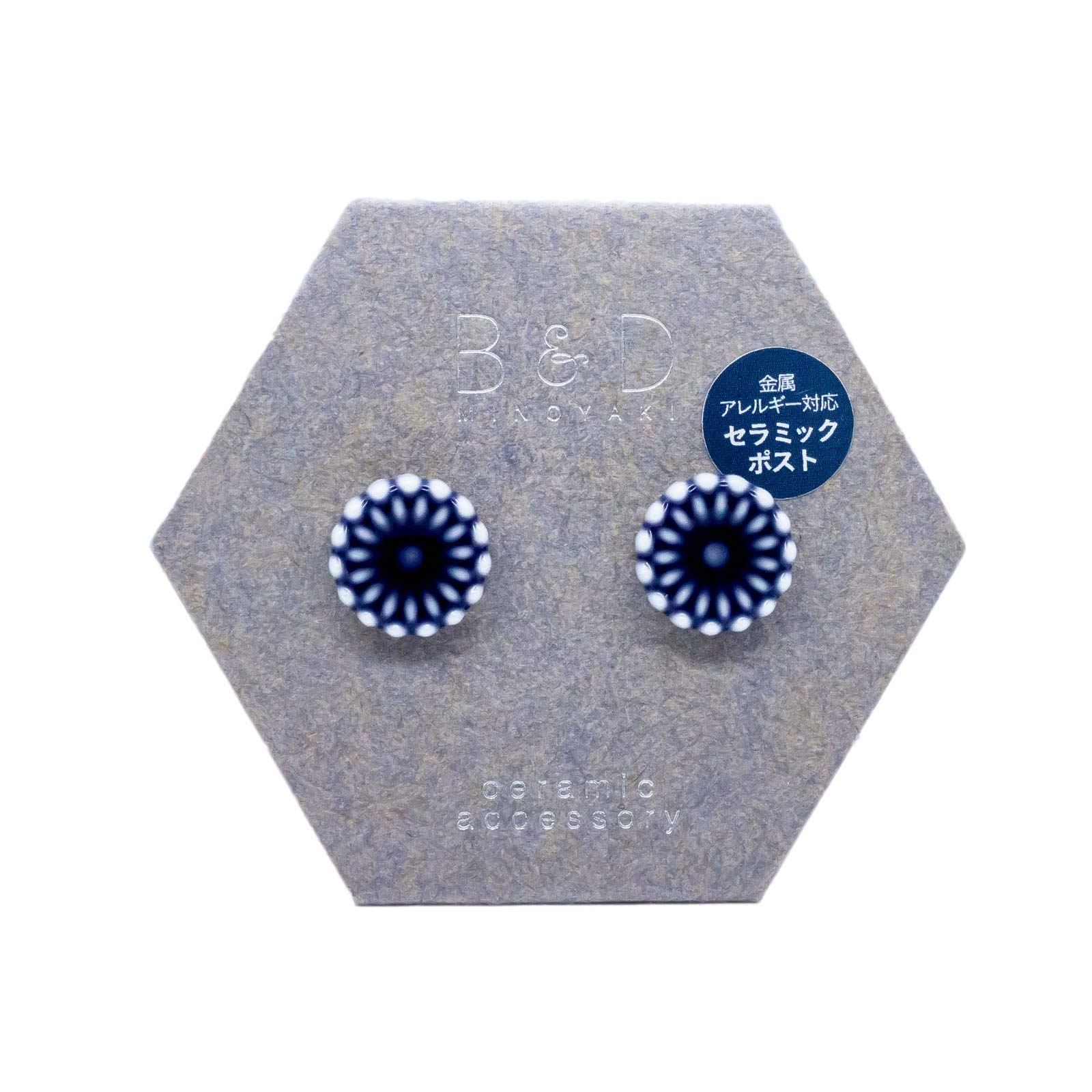

Серьги Минояки Аккуратный темно-синий B&Dminoyaki (Керамический столб) Дейзи, DA-S3-P