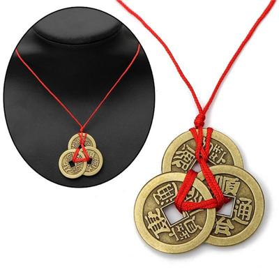 Chińskie monety na szczęście Starożytne szczęście Feng Shui Wisiorek Fortuna Pieniądze