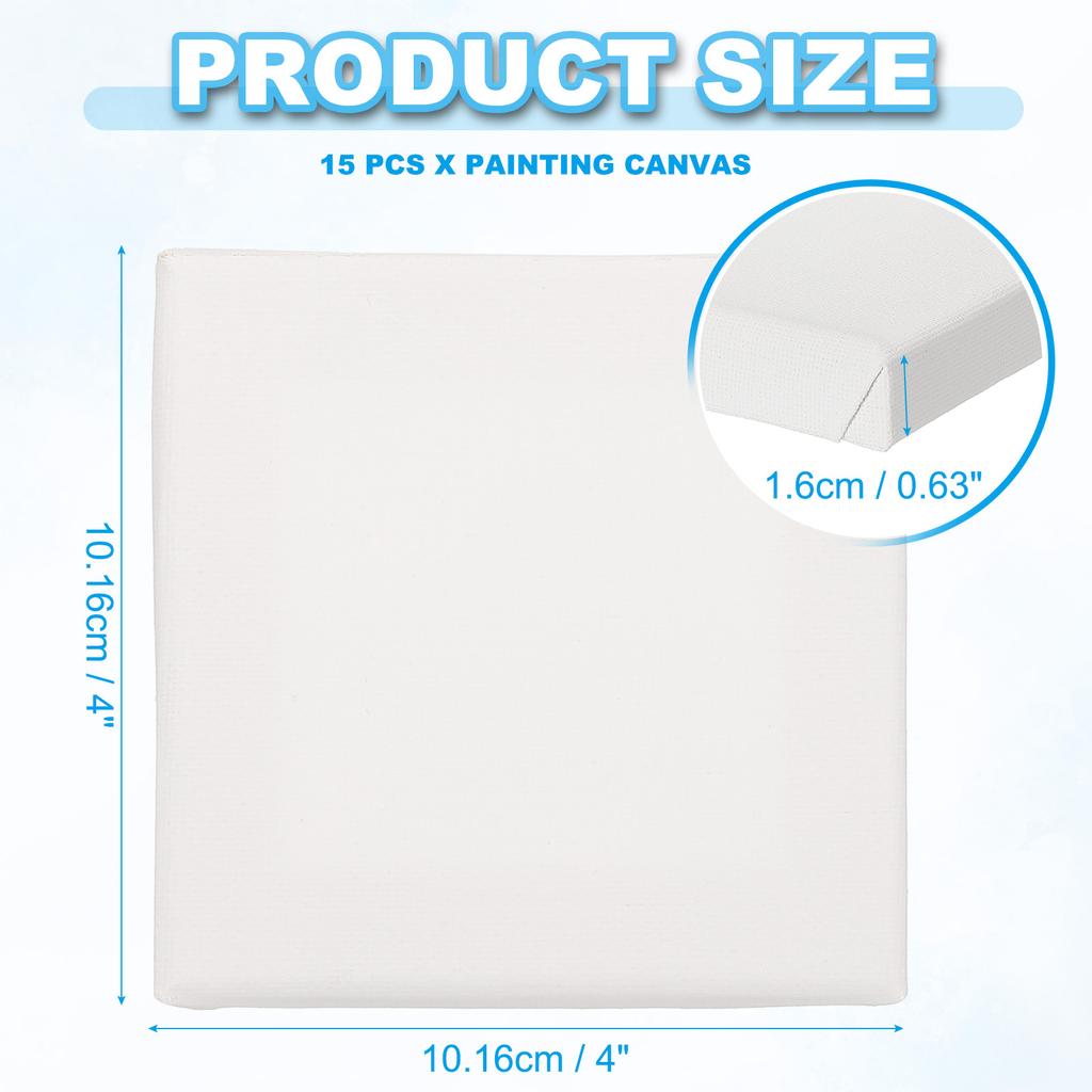 6-40Pcs White Blank Square Artist Canvas Pine Wood Board Frame Cotton Artist Canvas Boards for Oil Painting Acrylic Watercolor