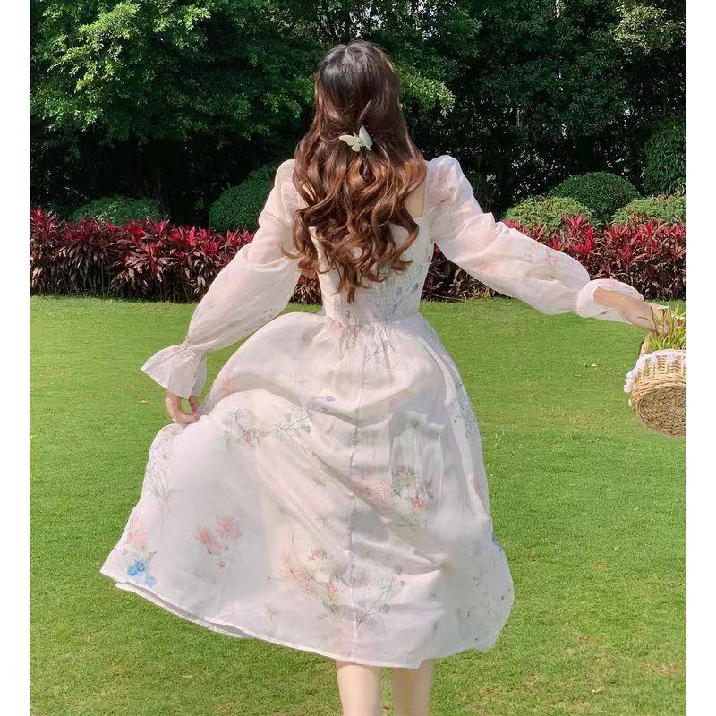 sachin and babi light blue dress Aimee 100% Linen Drop-Waist Gathered Midi Dress main image 1