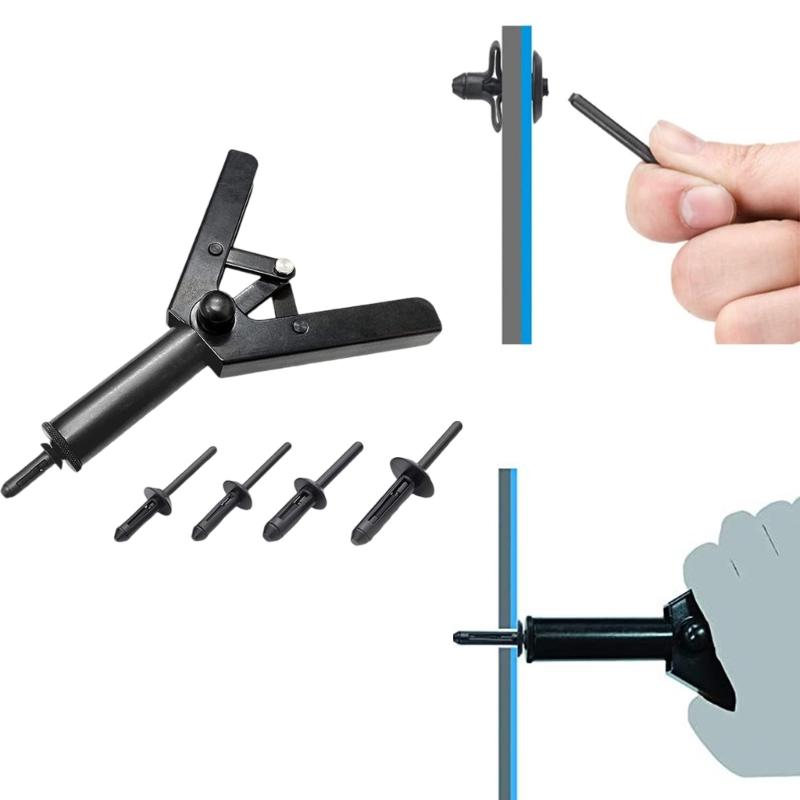 Schnelle Installation Kunststoff-Nietwerkzeug-Set Ergonomischer Griff Verlängerte Lebensdauer 41-teiliges Zubehör für Metall-Holz-Anwendung