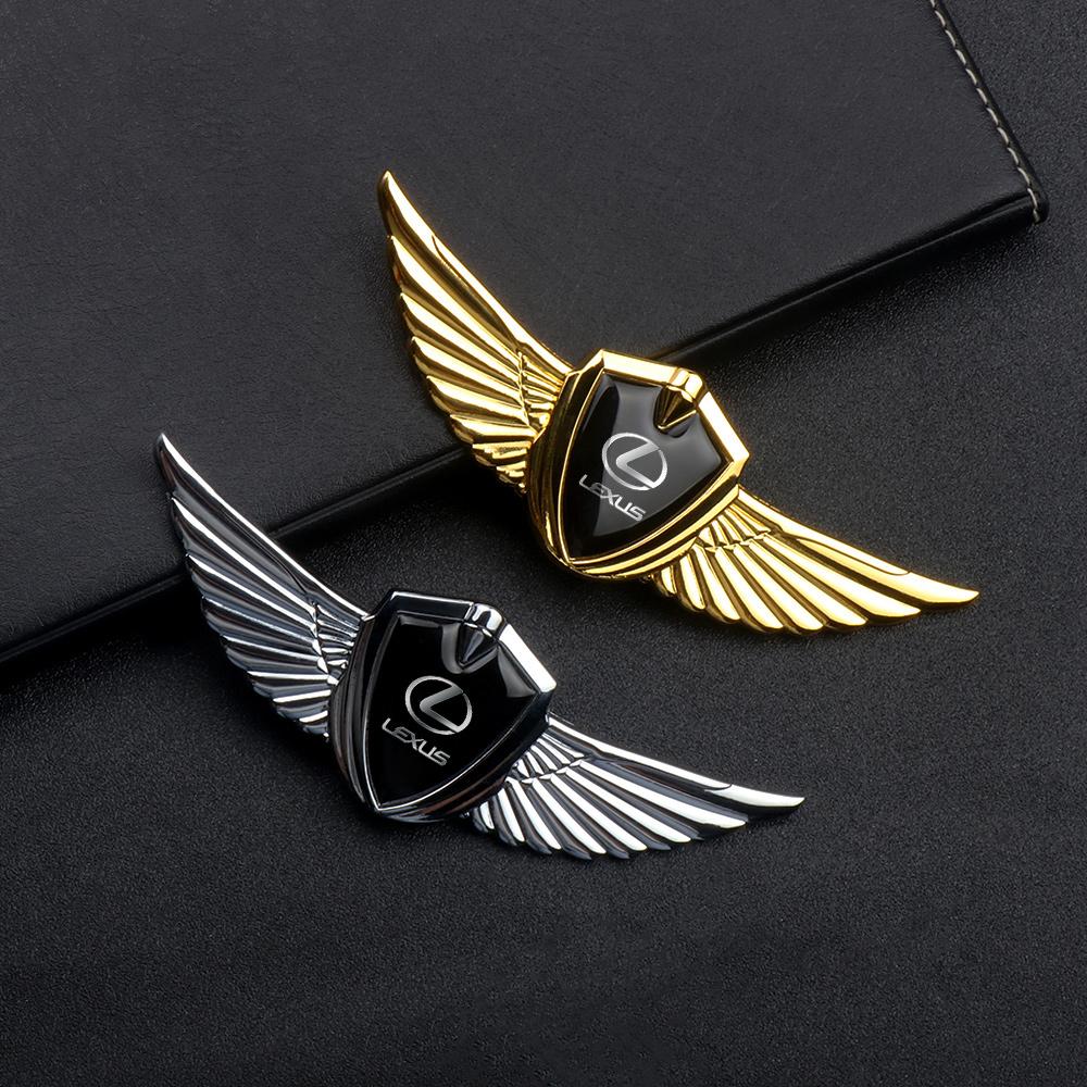 3D Metal Wings Emblem Car Side Mark Window Trunk Sticker Decal For Lexus Is250 Ct200h Rx300 Gs300 Nx300 Lx570 Is300h Accessories