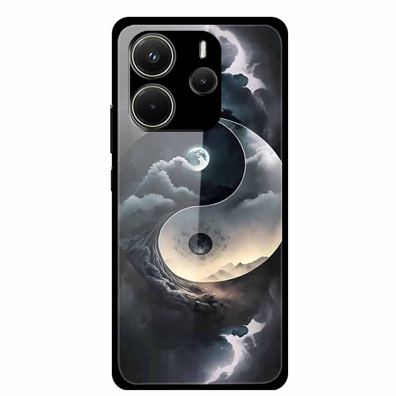 For Redmi Note 14 4G Phone Case Note14 Coque Hard Tempered Glass Back Cover For Xiaomi Redmi Note 14 5G Case Shell Soft Bumper