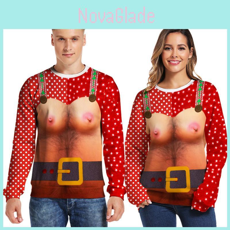 Ugly Womens Mens Christmas Sweater Sweatshirt Xmas Knitted Pullover Hoodie Tops