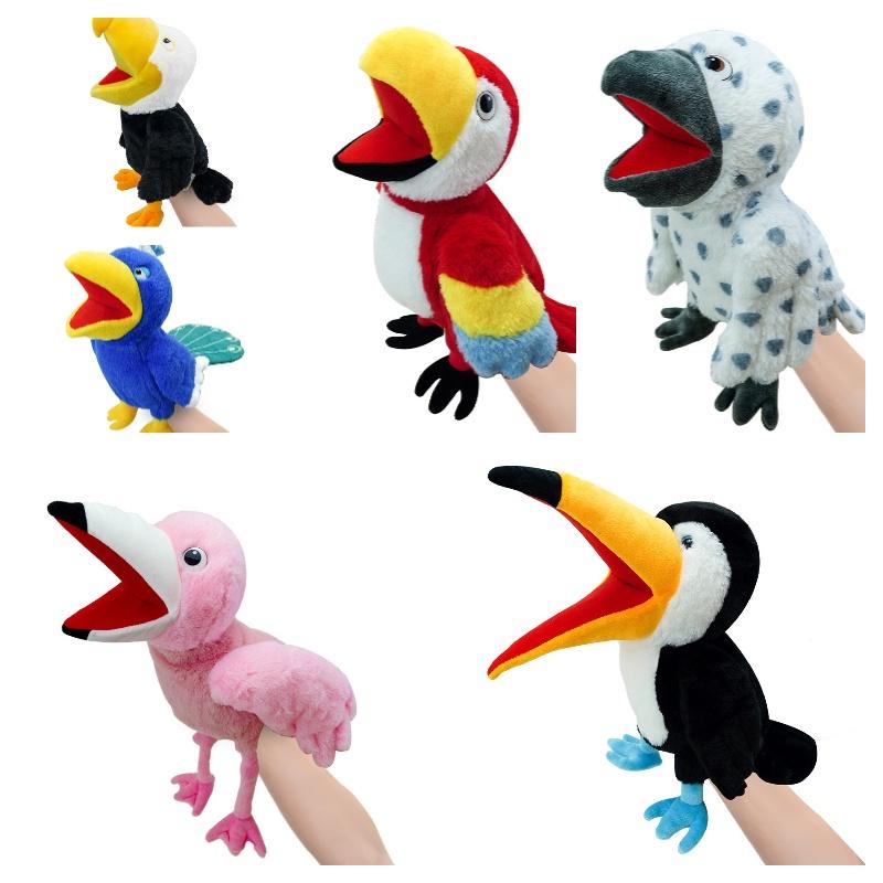 New Cross-border Bird Animal Hand Puppet Large Beak Parrot Toy For Soothing Kids Wholesale Eagle Doll