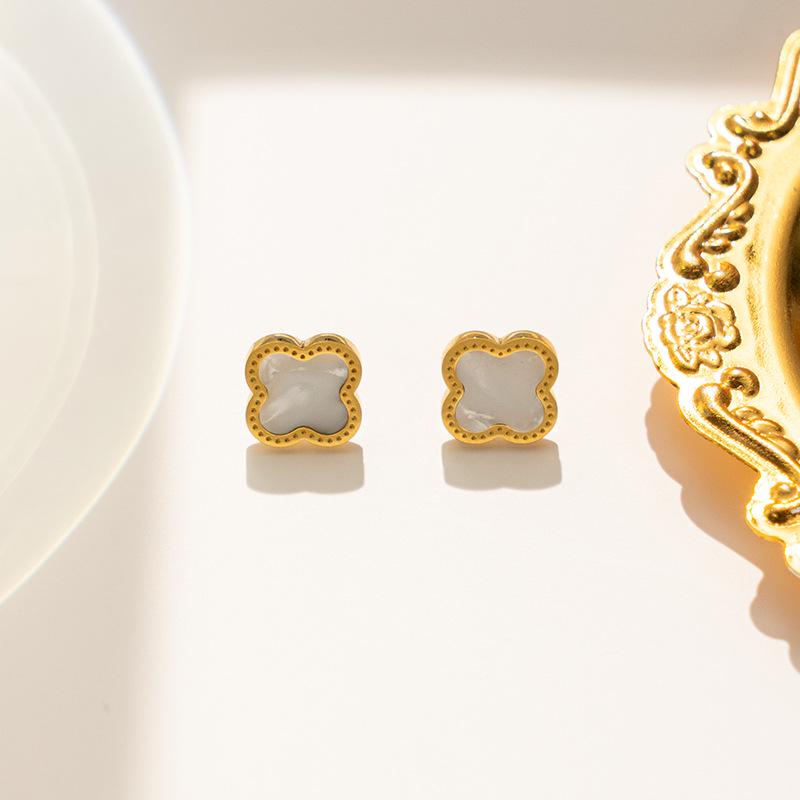 Clover Titanium Steel Stud Earrings for Women - Summer 2023 Trendy Design