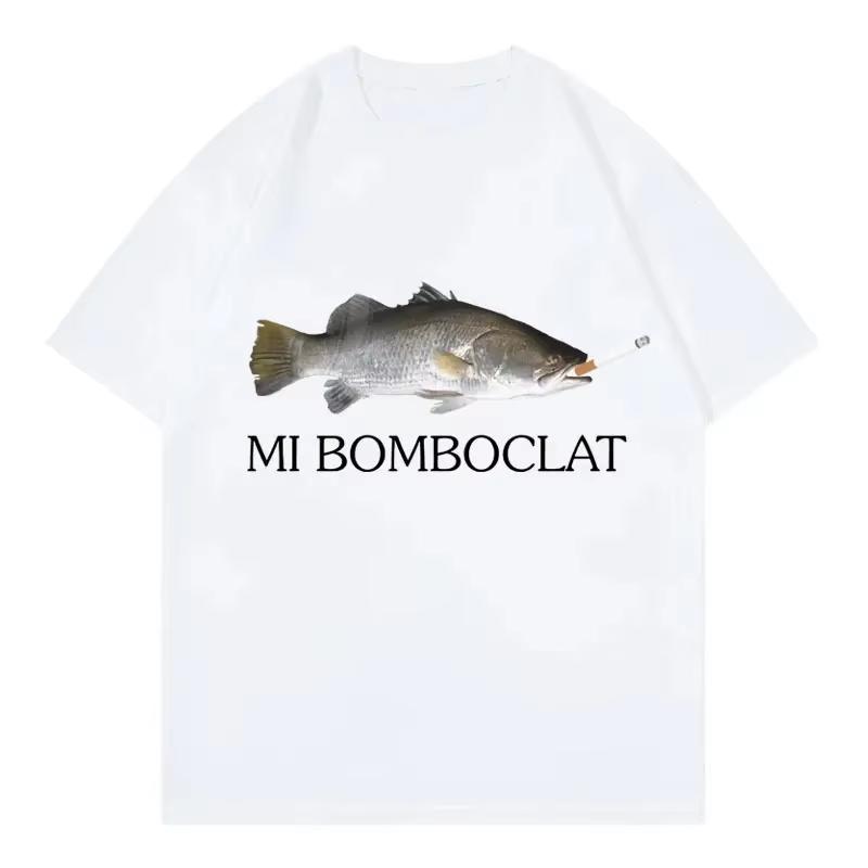 Mi Bomboclat Printed T-shirt Women Men Summer Casual Loose Funny Fashion High Street Round Neck Short Sleeve Tops T-shirt