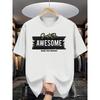 Europäische Größe Herren Sommer Kurzarm T-Shirt mit ' Buchstabe' Aufdruck - Lässiges Rundhals Atmungsaktives Oberteil, Kurzarm Sommerkleidung für Heißes Wetter