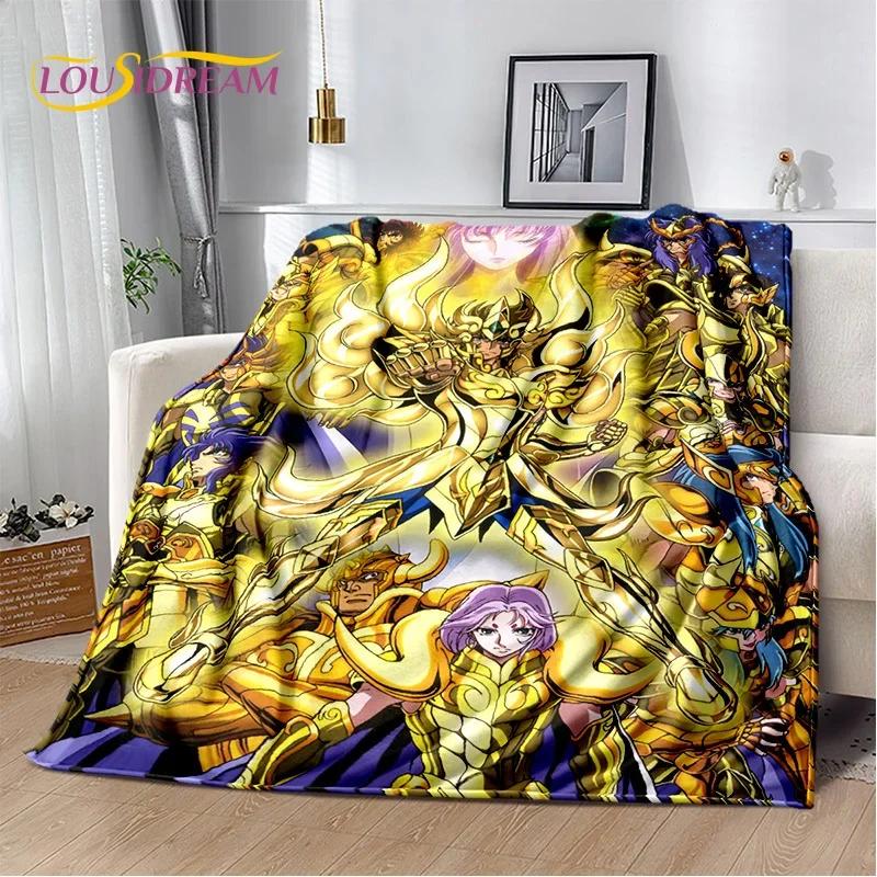 Cartoon Saint Seiya 3D Retro Soft Flannel Blanket for Beds Bedroom Sofa Picnic,Throw Blanket for Cover Outdoor Leisure Nap Gift