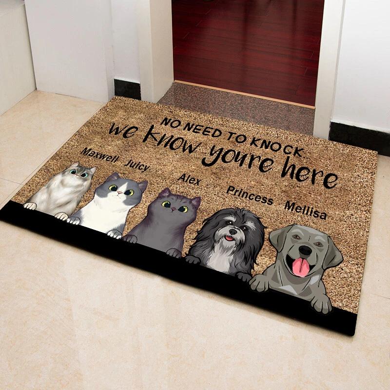Funny Cute Cat Welcome Doormat Machine Washable Anti-slip Floor Mat Home Decor Living Room Bedroom Kitchen Entrance Foot Mats
