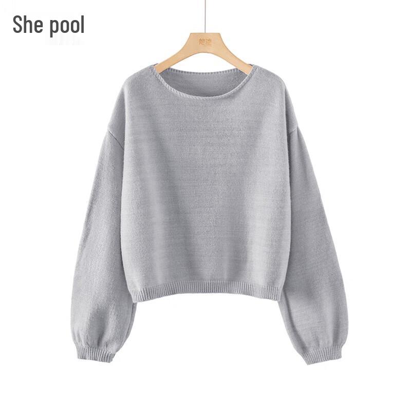 

Women s 2025 Fall Round Neck Loose Fit Pullover Sweater L
