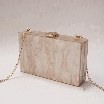 Woman New Fashion Accessory Brand Solid Acrylic Small Shoulder Bags Beige Party Evening Bags Wedding Women Trendy Casual Clutch Handbag