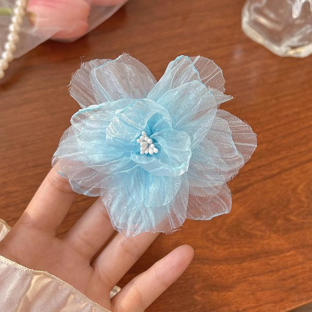 Sweety Camellia Hair Clip Exquisite Handmade Pearlescent Gauze Flower Hair Clip For Women Trendy Hairpin Girls Hair Accessories