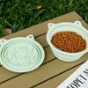 Macaron Color Folding Portable Pet Bowl Suction Cup with Hanging Hook Slow Food Feeder Silicone Dog Feeding Bowl Camping