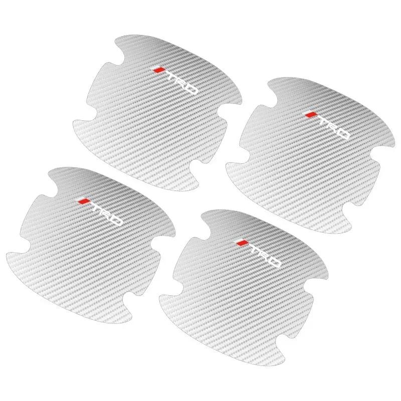 4 stk/sett Bil Dørhåndtak Anti-ripe Klistremerke Karbonfiber For Toyota TRD RAV4 Avensis Yaris Levin Reiz Crown Vios Tilbehør