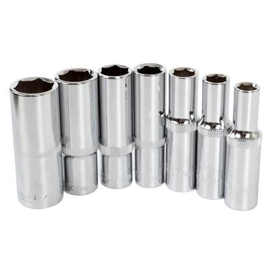 Silver Deep Socket Socket Wrenches Wrench Heads 3/8inch 8-24mm